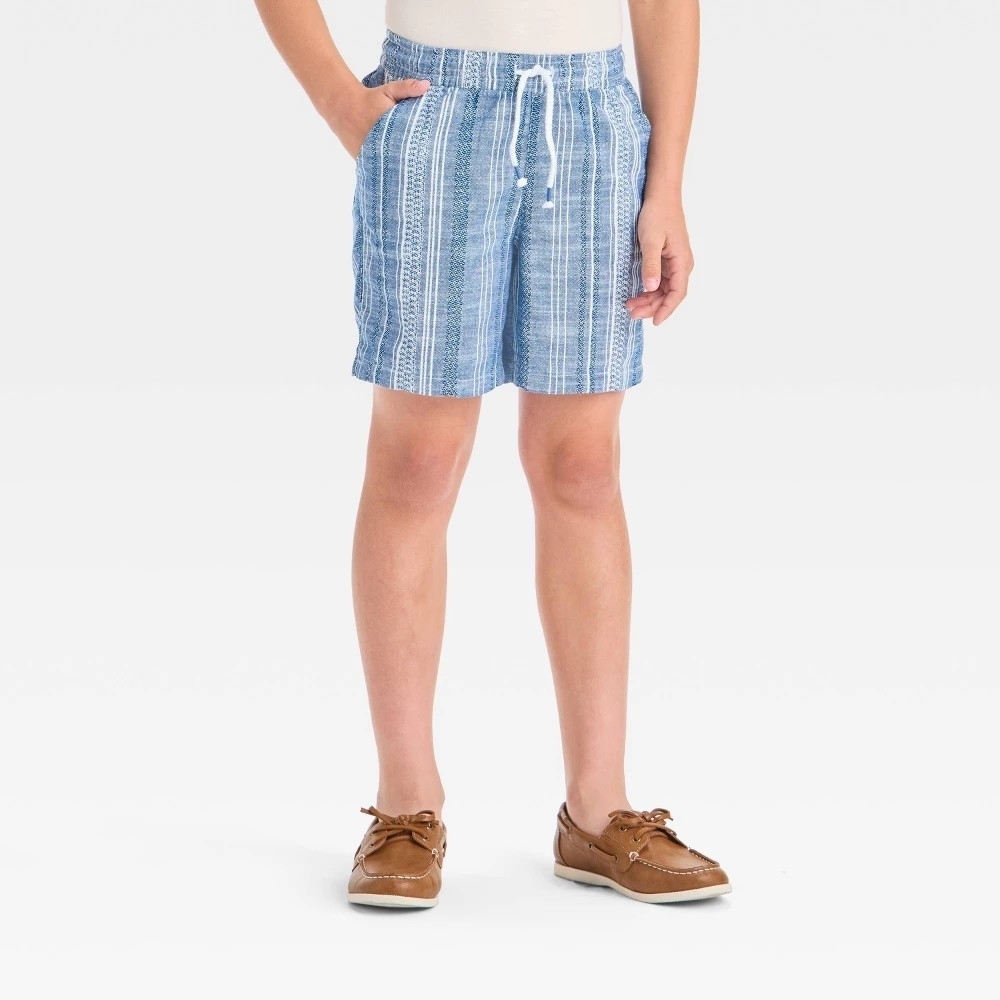Cat & Jack Blue Patterned Kids Shorts
